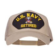 US Navy Retired Military Patched Mesh Back Cap