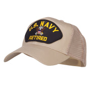 US Navy Retired Military Patched Mesh Back Cap