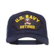 US Navy Retired Military Patched Mesh Back Cap