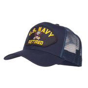 US Navy Retired Military Patched Mesh Back Cap