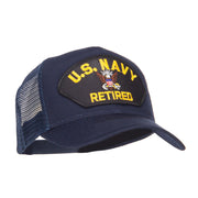 US Navy Retired Military Patched Mesh Back Cap