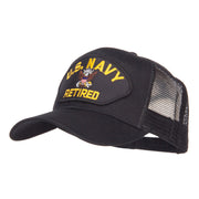 US Navy Retired Military Patched Mesh Back Cap