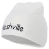 Nashville Letter Design Embroidered 8 Inch Knitted Short Beanie