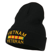 Vietnam Veteran Embroidered Long Knitted Beanie