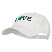 Love with Shamrock Embroidered Washed Cotton Cap