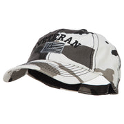 Veteran Letters with Silver USA Flag Embroidered Enzyme Camo Cap