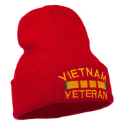 Vietnam Veteran Embroidered Long Knitted Beanie