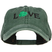 Love with Shamrock Embroidered Washed Cotton Cap