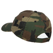 Veteran Letters with Silver USA Flag Embroidered Enzyme Camo Cap