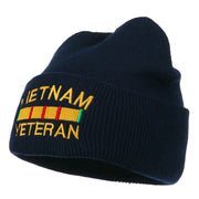 Vietnam Veteran Embroidered Long Knitted Beanie