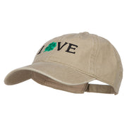 Love with Shamrock Embroidered Washed Cotton Cap