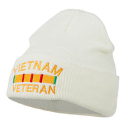 Vietnam Veteran Embroidered Long Knitted Beanie