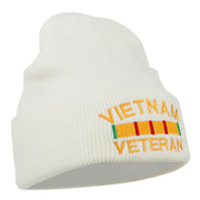 Vietnam Veteran Embroidered Long Knitted Beanie