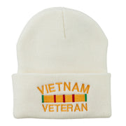 Vietnam Veteran Embroidered Long Knitted Beanie