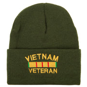 Vietnam Veteran Embroidered Long Knitted Beanie