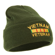 Vietnam Veteran Embroidered Long Knitted Beanie