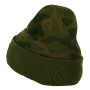 US Navy Seabee Retired Military Embroidered Camo Long Beanie