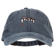 Vampire Fangs Embroidered Unstructured Cotton Cap