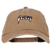 Vampire Fangs Embroidered Unstructured Cotton Cap