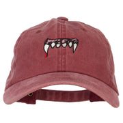 Vampire Fangs Embroidered Unstructured Cotton Cap