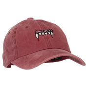 Vampire Fangs Embroidered Unstructured Cotton Cap