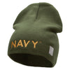 Licensed Navy Embroidered Short Beanie Made in USA