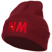 Vietnam VNM Flag Embroidered Long Beanie