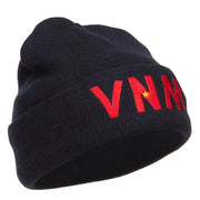 Vietnam VNM Flag Embroidered Long Beanie