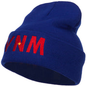 Vietnam VNM Flag Embroidered Long Beanie