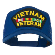 Vietnam Veteran Military Patched Mesh Back Cap