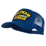 Vietnam Veteran Military Patched Mesh Back Cap