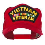 Vietnam Veteran Military Patched Mesh Back Cap