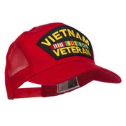 Vietnam Veteran Military Patched Mesh Back Cap