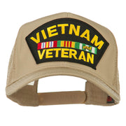 Vietnam Veteran Military Patched Mesh Back Cap