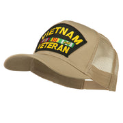 Vietnam Veteran Military Patched Mesh Back Cap