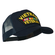 Vietnam Veteran Military Patched Mesh Back Cap