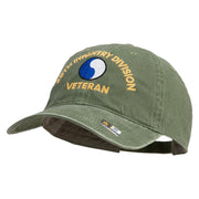 U.S. Army 29th Infantry Division Embroidered Washed Solid Pigment Dyed Cotton Twill Brass Buckle Cap - Olive OSFM