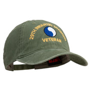 U.S. Army 29th Infantry Division Embroidered Washed Solid Pigment Dyed Cotton Twill Brass Buckle Cap - Olive OSFM