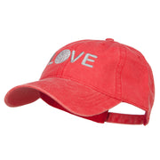 Love with Volleyball Embroidered Washed Cotton Cap