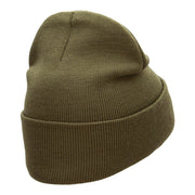 Private Veteran Embroidered Long Knitted Beanie