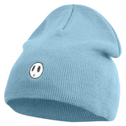 Mario Shy Face Embroidered 8 inch Acrylic Short Beanie - Light-Blue OSFM