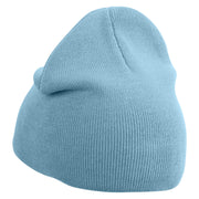 Mario Shy Face Embroidered 8 inch Acrylic Short Beanie - Light-Blue OSFM