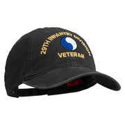 U.S. Army 29th Infantry Division Embroidered Washed Solid Pigment Dyed Cotton Twill Brass Buckle Cap - Black OSFM