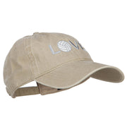 Love with Volleyball Embroidered Washed Cotton Cap