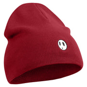 Mario Shy Face Embroidered 8 inch Acrylic Short Beanie - Red OSFM