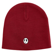 Mario Shy Face Embroidered 8 inch Acrylic Short Beanie - Red OSFM