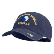 U.S. Army 29th Infantry Division Embroidered Washed Solid Pigment Dyed Cotton Twill Brass Buckle Cap - Navy OSFM