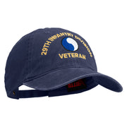 U.S. Army 29th Infantry Division Embroidered Washed Solid Pigment Dyed Cotton Twill Brass Buckle Cap - Navy OSFM