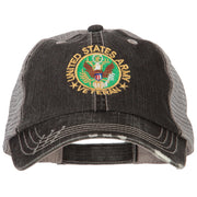 US Army Veteran Circle Logo Embroidered Low Profile Cotton Mesh Cap