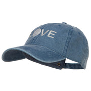 Love with Volleyball Embroidered Washed Cotton Cap